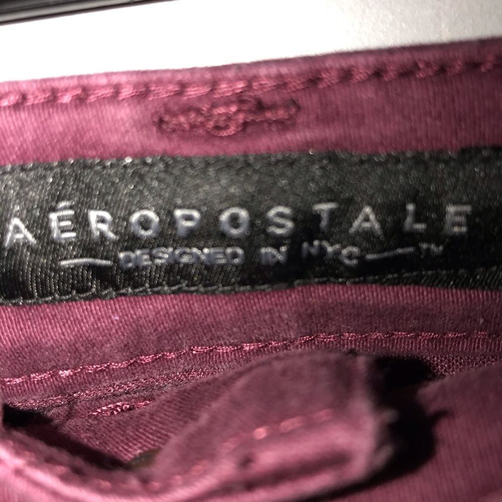 Sale! ASU AEROPOSTALE Maroon/Burgundy Jean Shorts size 4 - Picture 4 of 4